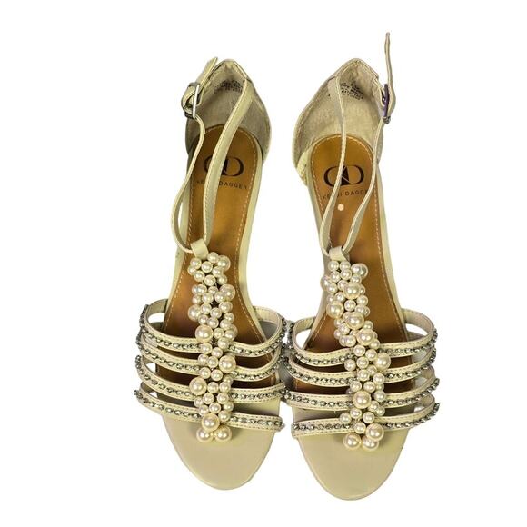 Kelsi Dagger Rhinestone and Pearls Sandals Sz 8.5 - Picture 2 of 6